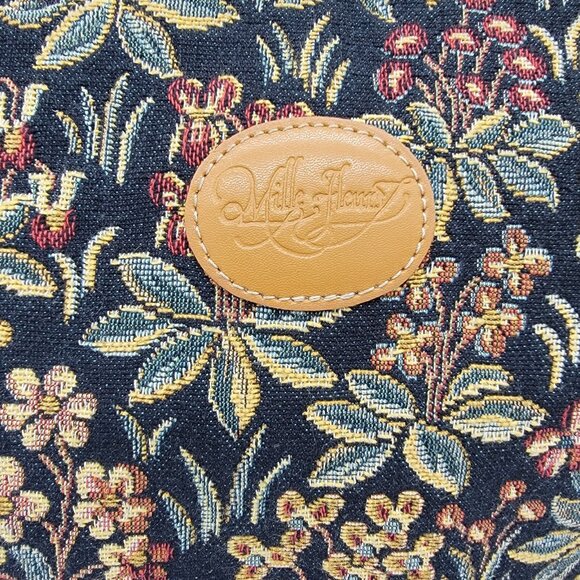 MILLE FLEUR SAUVAGE FRENCH FLORAL TAPESTY COTTON PURSE HANDBAG RARE EUC - Picture 2 of 10